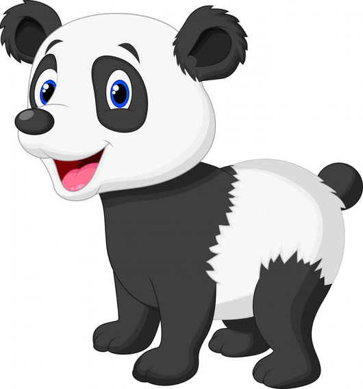 Cute Panda Bear Cartoon Wall Decal