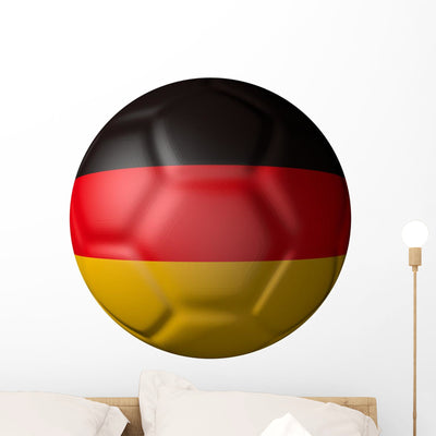 German Soccer Ball Type Wall Decal shown on a wall