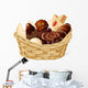 Christmas still life with basket full of cookies isolated Wall Decal