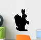 Schwarze Silhouette Osterhase mit Eierkorb - Vektor/freigestellt Wall Decal