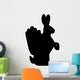Schwarze Silhouette Osterhase mit Eierkorb - Vektor/freigestellt Wall Decal