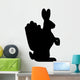 Schwarze Silhouette Osterhase mit Eierkorb - Vektor/freigestellt Wall Decal