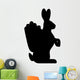 Schwarze Silhouette Osterhase mit Eierkorb - Vektor/freigestellt Wall Decal