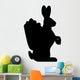 Schwarze Silhouette Osterhase mit Eierkorb - Vektor/freigestellt Wall Decal