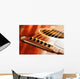 Acoustic guitar bridge and strings close up Wall Mural