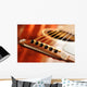 Acoustic guitar bridge and strings close up Wall Mural