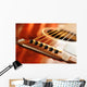 Acoustic guitar bridge and strings close up Wall Mural