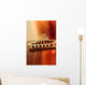 Acoustic guitar bridge and strings close up Wall Mural