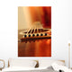 Acoustic guitar bridge and strings close up Wall Mural