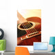Musical instrument acoustic guitar close up in perspective Wall Mural