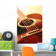 Musical instrument acoustic guitar close up in perspective Wall Mural