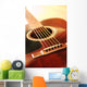 Musical instrument acoustic guitar close up in perspective Wall Mural
