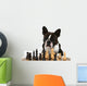 a boston terrier playing a game of chess Wall Mural