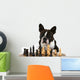 a boston terrier playing a game of chess Wall Mural