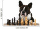 a boston terrier playing a game of chess Wall Mural