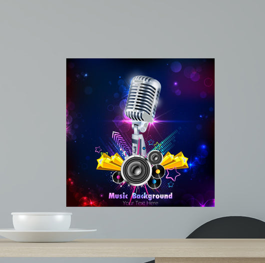 Vintage Microphone Wall Mural