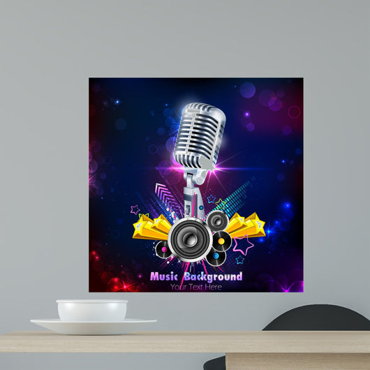 Vintage Microphone Wall Mural