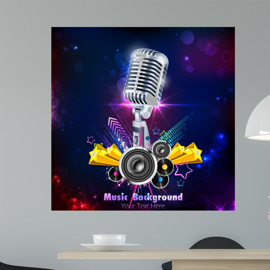 Vintage Microphone Wall Mural