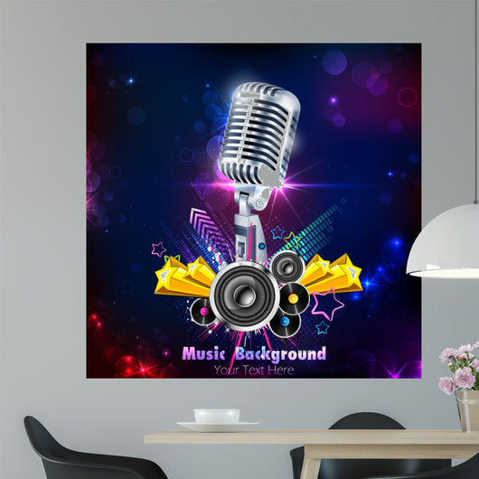 Vintage Microphone Wall Mural