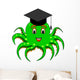 Funny Cartoon Octopus Magister Wall Decal