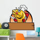 cartoon of fish chef Wall Decal