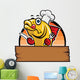 cartoon of fish chef Wall Decal