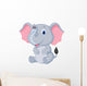 Cute baby elephant cartoon Wall Decal