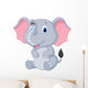 Cute baby elephant cartoon Wall Decal