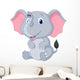 Cute baby elephant cartoon Wall Decal