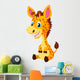 Cute giraffe cartoon Wall Decal