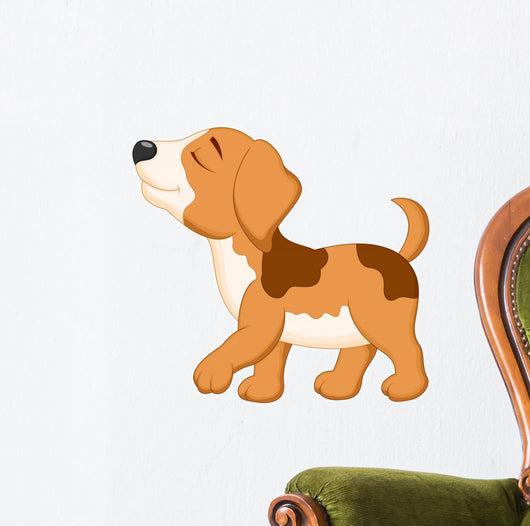 Dog cartoon walking Wall Decal