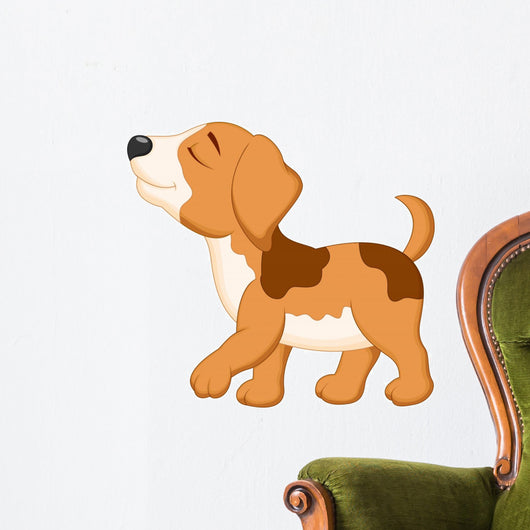 Dog cartoon walking Wall Decal
