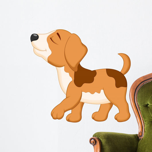Dog cartoon walking Wall Decal