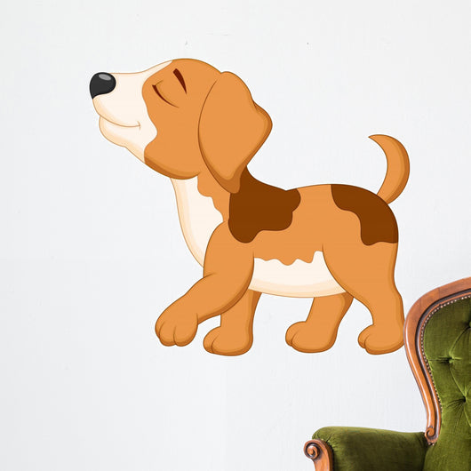 Dog cartoon walking Wall Decal