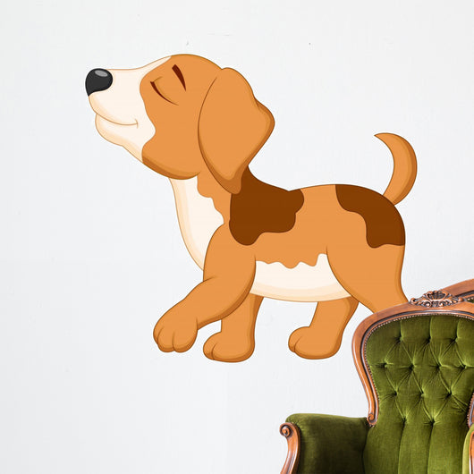 Dog cartoon walking Wall Decal