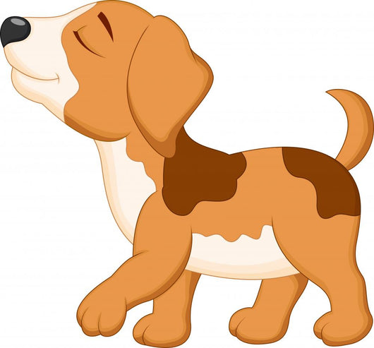 Dog cartoon walking Wall Decal