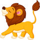 Lion cartoon walking Wall Decal