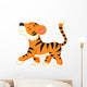 Cute tiger cartoon Wall Decal