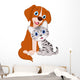 Cute Cat and Dog Wall Decal