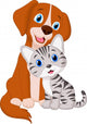 Cute Cat and Dog Wall Decal