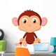 Cute Baby Monkey Cartoon Wall Decal