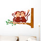 Two monkeys sitting on a tree Wall Decal