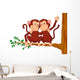 Two monkeys sitting on a tree Wall Decal