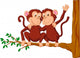 Two monkeys sitting on a tree Wall Decal