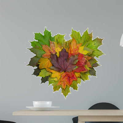 Leaf Heart Wall Decal shown on a wall