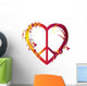 heart peace symbol Wall Decal