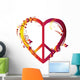 heart peace symbol Wall Decal