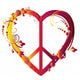 heart peace symbol Wall Decal