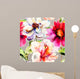 Seamless Wallpaper with Flowers Wall Decal