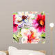 Seamless Wallpaper with Flowers Wall Decal